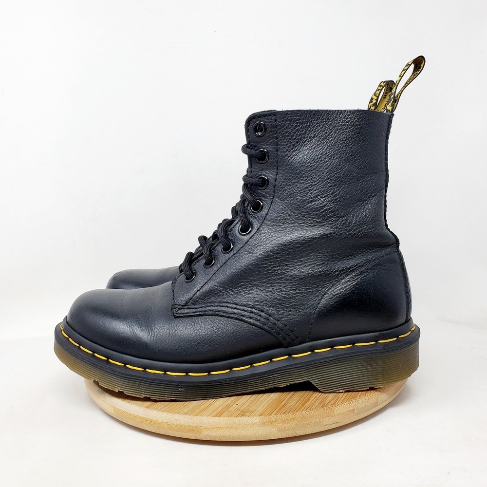 Dr Martens Pascal Boots Womens 6 Virginia Soft Black Leather 8 Eye Punk Docs